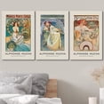 thumbnail image 3 of wall26 Canvas Print Wall Art Set Alphonse Mucha Art Nouveau Women Posters Nature People Illustrations Fine Art Decorative Retro Portrait for Living Room, Bedroom, Office - 24"x36" x 3 Panel, 3 of 5