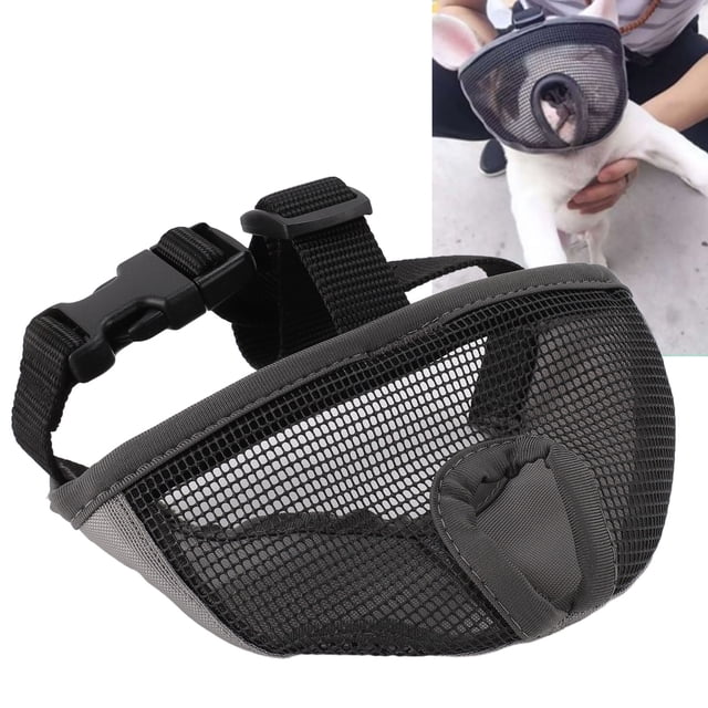 Bulldog Muzzle, Comfortable Oxford Cloth and Webbing Material Front Opening and Socket Design Short Snout Dog Muzzle for Biting Chewing LickingOrange S