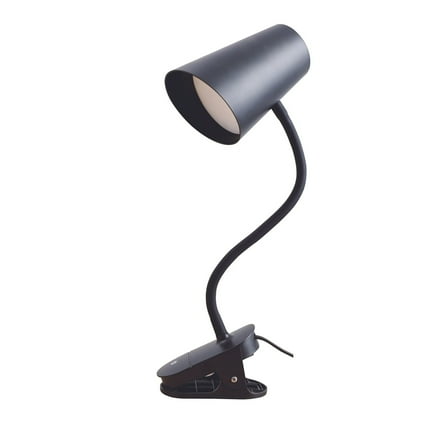 Mainstays Adjustable LED Clip Light with Flexible Gooseneck Desk Lamp, Matte Black