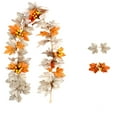 thumbnail image 2 of Neoyler Halloween Decorations Maple Leaf Cane with Realistic Fabric Leaves for Indoor Outdoor Spooky Party Decor Versatile and Reusable for Home Bar Garden 68.9x3.9in White, 2 of 6