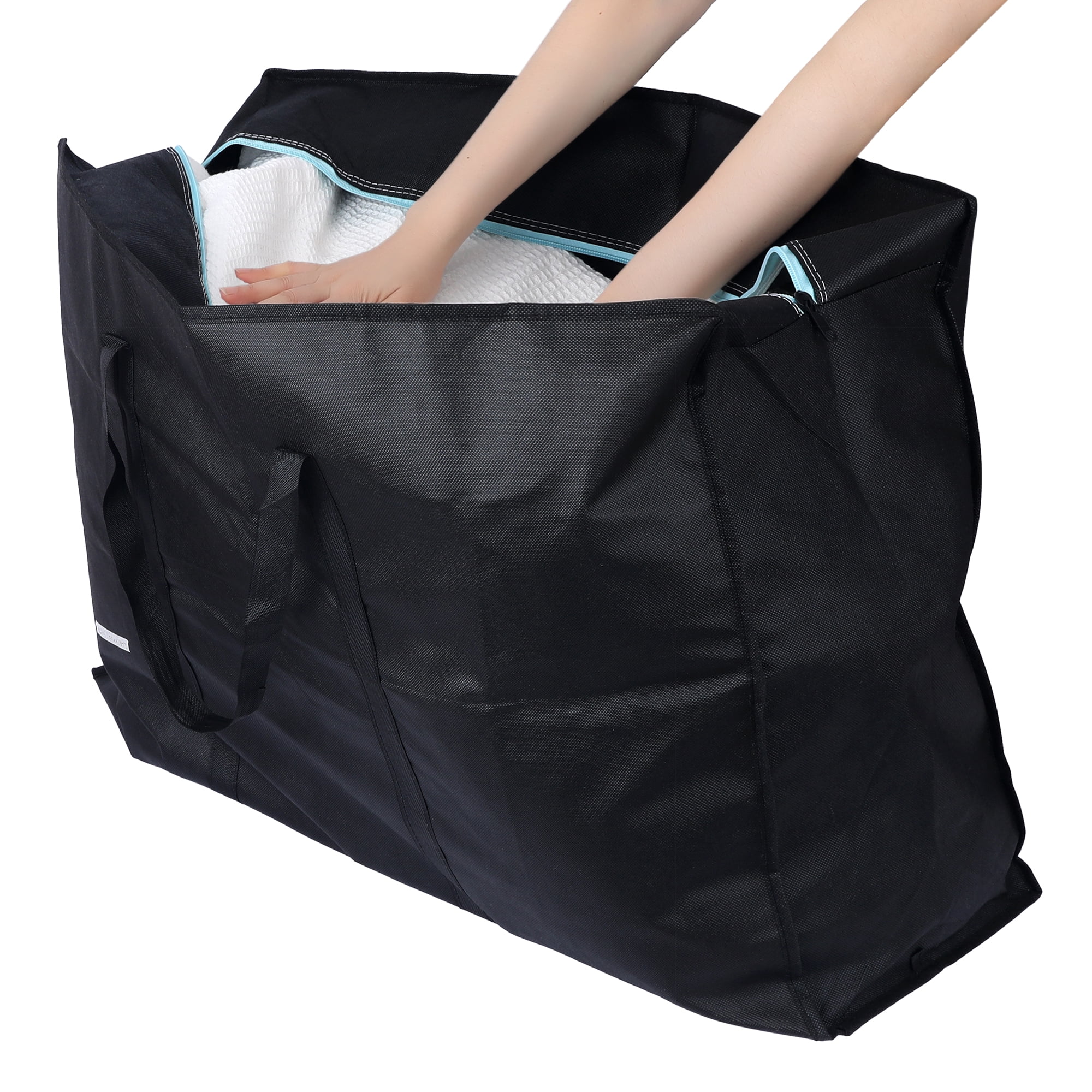Unique Bargains 1 Pack Clothes Storage Foldable Storage Bags Black 27*20*10in