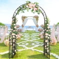 thumbnail image 2 of BAYUELSWU Garden Arbor Metal Garden Arch with Gate and Plant Box Wedding Arch Party Decoration for Outdoor Lawn Climbing Plants Roses Vines (E - 53" x 23" x 83.9"), 2 of 7