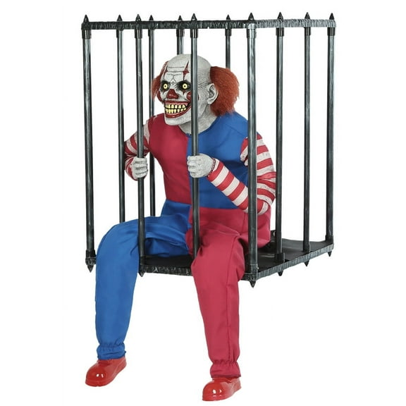 Seasonal Visions Caged Clown Walk Around Animat Men's Fancy-Dress Costume for Adult, One Size