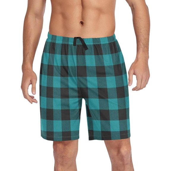 GZHJMY Buffalo Plaid Pajama Pants Short for Men, Lounge Pants Lightweight Men Pajama Bottoms with Drawstring Pockets, Christmas New Year Birthday Gifts, X-Large