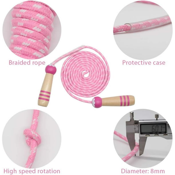 Cuerda Para Saltar Para Niños, Mango De Madera, Cuerda Para Saltar Para Niños Y Niñas, Fitness | En Línea