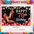 thumbnail image 2 of Red Glitter 70th Birthday Banner High Heel Design Display Star Pattern Red Balloon Glitter Birthday Background for 70th Birthday Party Women's Celebration Indoor Decoration, 2 of 9