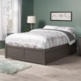 thumbnail image 3 of AFI Concord Full Solid Wood Platform Bed with Footboard & Full Trundle, Grey, 3 of 8