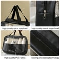 thumbnail image 3 of Bolsa de cosméticos transparente con costura, bolsa de cosméticos de baño de PVC, PU, impermeable, gran capacidad, conjunto negro, 3 of 5