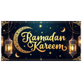 thumbnail image 4 of LUUFILx Ramadan Kareem Banner Mosque Lanterns Festive Welcome Backdrop Ramadan Mubarak Party Home Decorations Event Celebration Photography Props Background, 4 of 8