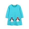 thumbnail image 2 of Bellafa 2-7T Little Girls Long Sleeve Dress Toddler Kids Christmas Easter Cotton Casual Appliques Shirt Jersey Dresses, 2 of 8