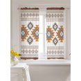 thumbnail image 3 of Southwest Geometric Curtains 54 Inch Length,Sheer Curtains for Bedroom Living Room Window Western Beige Grey Boho Vintage Wooden Rod Pocket Drapes Kitchen Curtains Small Half Window 42"x54" 2 Panels, 3 of 7