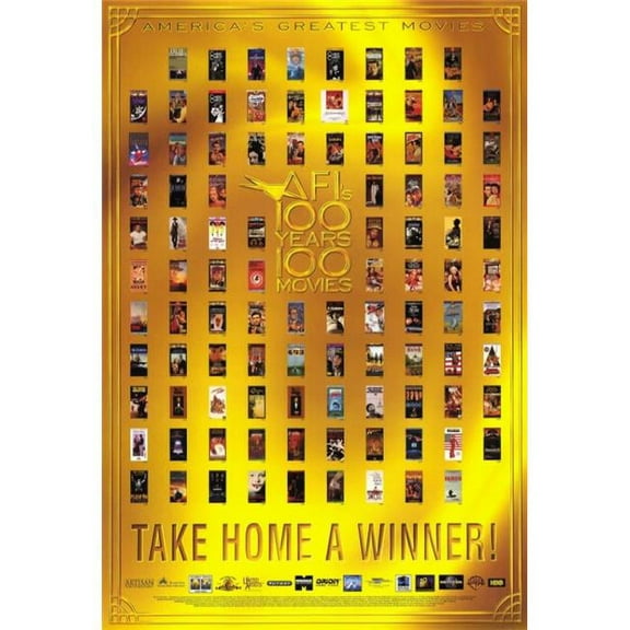 Pop Culture Graphics Afi - 100 Years of Movies Movie Poster Print - 27 x 40