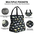thumbnail image 3 of DarkBlue Cartoon Dinosaurs Leaves Pattern Drawstring Lunch Bag Women - Drawstring Lunch Bag Insulated for Work Office - Stain-Resistant Large Lunchbags for Women with Multi-Pockets, 3 of 6