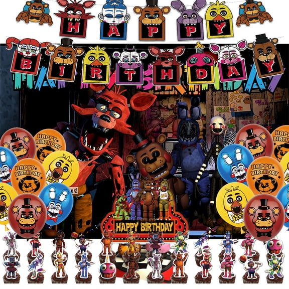 Freddy Birthday Party Decorations Party Supplies: Banner, Balloons, Cake Toppers, Cupcake Toppers, Cake Decorations