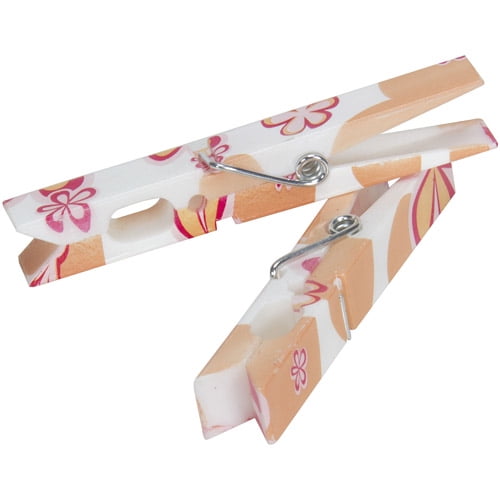 14 Count Modern Floral Plastic Clothespins