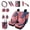 American Flag Stripes Pattern, variant on Dreamy Butterfly Daisy Car Seat Cover Full Set 15Pcs Breathable Car Front Back Seats Covers Sets with Steering Wheel Covers, Armrest Mat, Keychain Vehicle Interior Accessories