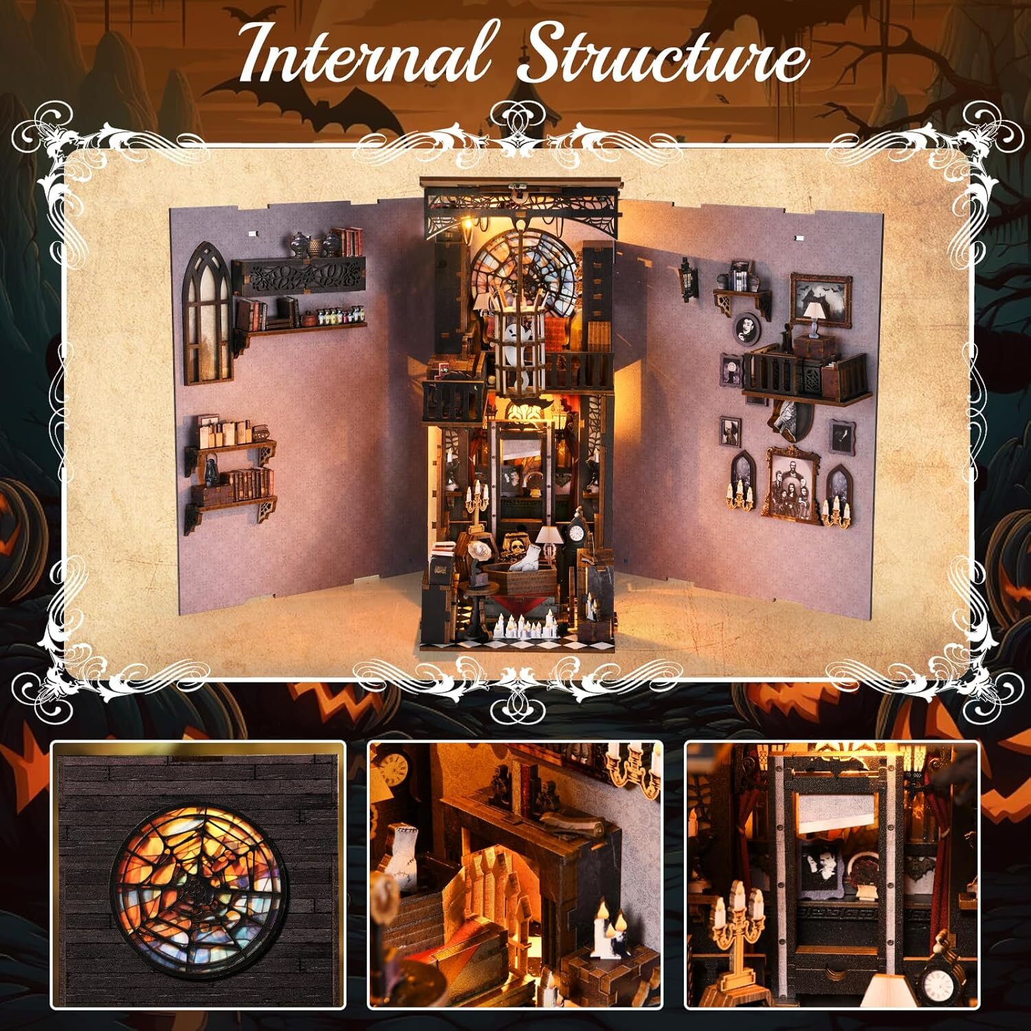 DIY Book Nook Kit Miniature House Model for Adults Creative 3D Puzzle Craft Kit for Home Decor and Gift
