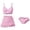 Hot Pink, variant on lnmuld Girls 2 Piece Gingham Bikini Set with Adjustable Straps & Swim Skirt Color:Black,Size:13-14 Years