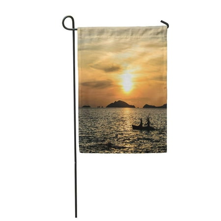 Patio Beach Thailand KDAGR Colorful Beach Summer Sunset Kayaking Li Pe Island Thailand Boat Garden Flag Decorative Flag House Banner 12x18 inch ()