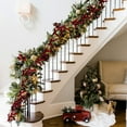 thumbnail image 1 of Lazo de terciopelo navideño 78.74in | Adorno de árbol flocado multicolor | Cinta decorativa colgante grande para chimenea, puerta, decoración interior | Elegante acento de fiesta navideña, 1 of 6
