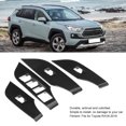 thumbnail image 3 of Window Switch Panel Trim Window Lift Button Frame Door Armrest Panel Trims Window Switch Panel Decor 4pcs Carbon Fiber Style Window Lift Switch Button Trim Cover Fit For   2019, 3 of 8