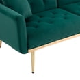 thumbnail image 6 of Luccalily Accent Bed Sofa,Velvet Leisure Sleeper Comfy Sofa Couch with 2 Throw Pillow, Accent Sofa Recliner,with 5 Rose Golden Metal Legs,Mid-Century Modern Velvet loveseat Sofa for Living Room, 6 of 14