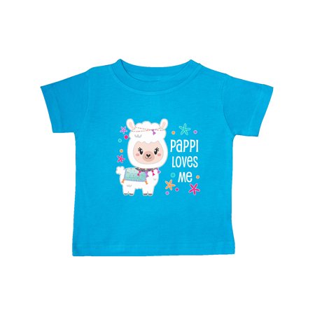 

Inktastic Pappi Loves Me- cute and happy llama Gift Baby Boy or Baby Girl T-Shirt