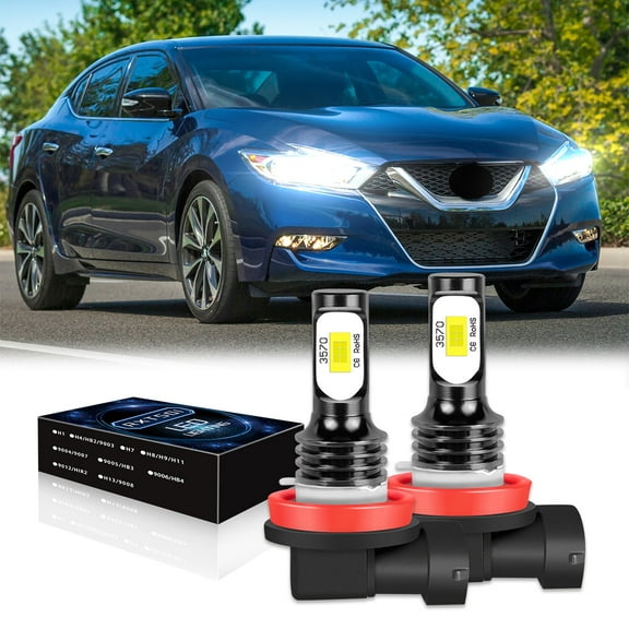 For Nissan Maxima 2016-2018 H11 LED Headlight Bulbs Kit 6000K White 8000LM High/Low beam