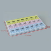 Weekly Pill Organizer 3 Times a Day, Pill Box 7 Day with One-Side Large Openings for Easy to Use, Travel Pill Case for Medication, Vitamins, Fish Oils, Supplements