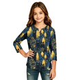 thumbnail image 3 of Girls Halloween Shirt Pumpkin Bat Print 3/4 Sleeve T Shirt Cute Graphic Tee Spooky Season Fall Halloween Outfit Kids Casual Top,2-3 Years,Green, 3 of 6
