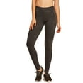 thumbnail image 3 of Sofra Women & Plus Cotton High Waist Full Length Cotton Workout Leggings (Black/Charcoal, M), 3 of 4