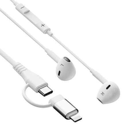 Hoibon iPhone Headphones for Apple Wired Earbuds Light-ning+USB C Earphones with Microphone Volume Control Headsets Compatible with for iPhone 15 14 13 Pro Max 12 11 XS XR 8 7 Samsung S23 S22