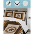 thumbnail image 4 of Quilts King Size Bedding Set, Brown Beige Western Lightweight Quilted Comforter, Vintage Texas Stars Country Wheats Soft Reversible Bedspread Coverlet with Pillow Covers for All Season, 96" x 106", 4 of 7