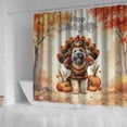 thumbnail image 4 of Happy Thanksgiving Soft Coated Wheaten Terrier Turkey Costume Pumpkins Autumn Leaves Shower Curtain Wheatie Dog Lover Waterproof Bathroom Bathtub Curtain - 130144, 4 of 5