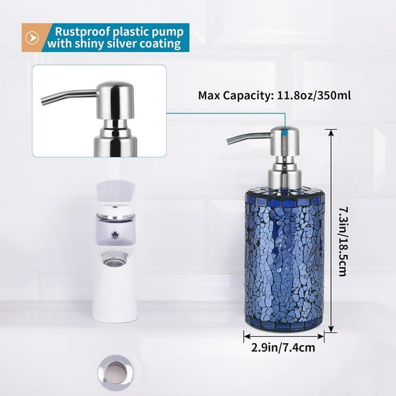 4 Pcs Glass Bathroom Accessories Set, Shiny Blue Modern Luxury Bath Ensemble