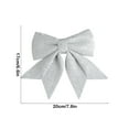 thumbnail image 3 of XYAIYT Christmas Tree Pearl Bow Christmas Decorations with Sparkling Gold Finish Long Lasting Construction Oversized Bow for Tree Toppers Wreaths Gifts Indoor Holiday Decor 7.9x6.7in Silver, 3 of 6