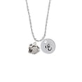 thumbnail image 2 of Delight Jewelry Silvertone Small Panther - Mascot Silvertone Script Initial Disc - E - Charm Necklace, 20"+3", 2 of 4