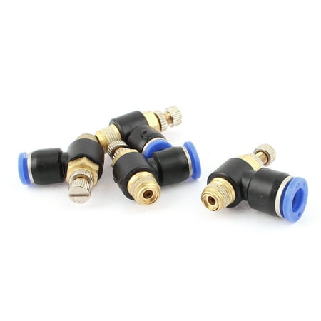 - 4pcs 1/8BSP Thread 6mm Tube Pneumatic Speed Controller Push In Connect Fitting