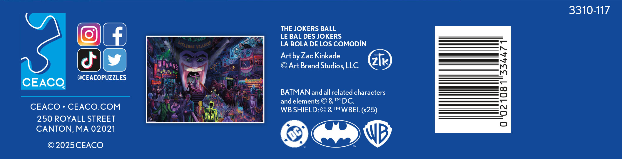 Ceaco Thomas Kinkade The Joker's Ball 1000-Piece Interlocking Jigsaw Puzzle for Children Ages 14+
