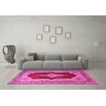 thumbnail image 3 of Ahgly Company Indoor Square Medallion Pink Traditional Area Rugs, 8' Square, 3 of 4