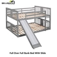 thumbnail image 4 of Bellemave Full Over Full Floor Bunk Bed with Slide Wooden Low Bunk Bed Frame with Ladder  Full Bunk Bed with with Headboard and Guardrail, Gray, 4 of 10