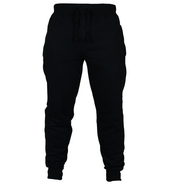 Pantalones de chándal lisos con cordón para hombre - Poliéster, fiesta informal al aire libre, talla real