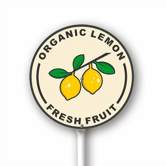 Eveokoki Lemon Sign with Stake Outdoor Aluminum Yard Sign Rustproof Aluminum Metal Signs Fade Resistant Lawn Decoration for Outdoor 23x23cm