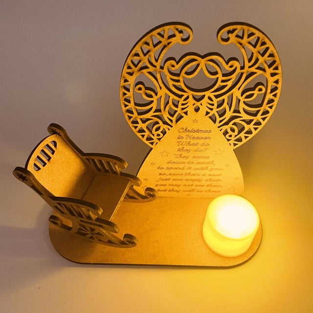 2 de adorno de Navidad cielo, mecedora de , decoración de banco Colco Vela de recuerdo