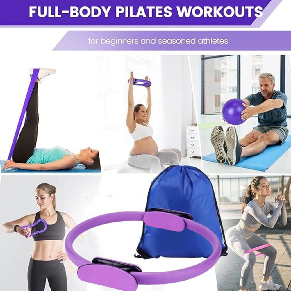 zhansiyang Pilates Essentials Kit Home Equipment Set for Women Beginners 13-Piece Pink Includes Pilates Ring Resistance Bands Yoga Ball
