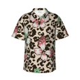 thumbnail image 1 of Bingfone Leopard Dots for Men's Short Sleeve Button Down Shirts Hawaiian Beach Shirt,Small, 1 of 7