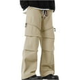 thumbnail image 5 of Dagugfen Plus Size Hiking Pants for Men Convertible Drawstring Zip off Loose Outdoor Tactical Cargo Pants for Fishing, 5 of 8