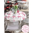 thumbnail image 5 of Outdoor Tablecloth with Umbrella Hole for Patio/Picnic/Party/Camping, Pink Starfish Coastal Waterproof Table Cloth Round Cover Washable, Nautical Summer Ocean Modern (Dia 54"), 5 of 9