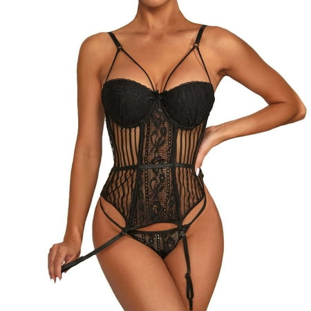 

Ladies Hollow Out Sleepwear Transparent Lace Embroidery Lingerie Bodysuit Underwear Nightwear Lingeries Chemise Nightie Sleepwear