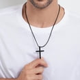 thumbnail image 3 of Men's Cross Necklace 316L Stainless Steel Large Heavy Cross Pendant for Men Polished White/Gold/Black Jewelry Rolo Chain with 22'' 24'' 26'', 3 of 7